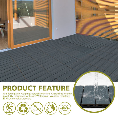 Famobay 12" X 12" Composite Interlocking Deck Tiles & Reviews Wayfair